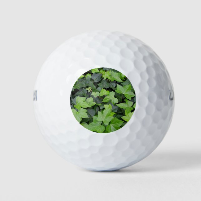 Green Ivy Botanical Print Golf Balls (Front)