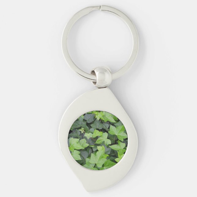 Green Ivy Botanical Print Key Ring (Front)