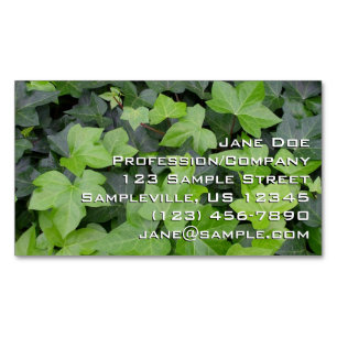 Green Ivy Botanical Print Magnetic Business Card