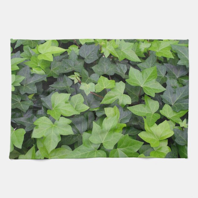 Green Ivy Botanical Print Tea Towel (Horizontal)