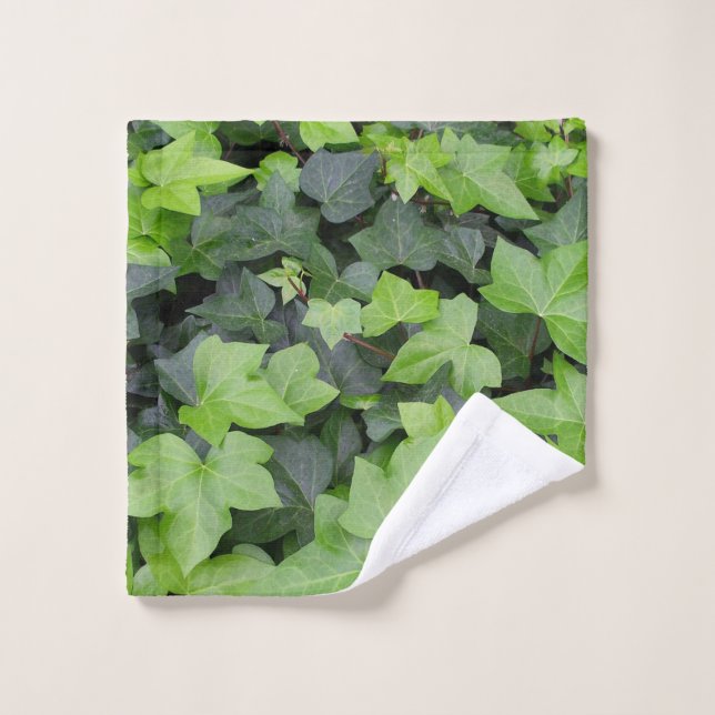 Green Ivy Botanical Print Wash Cloth (Wash Cloth)