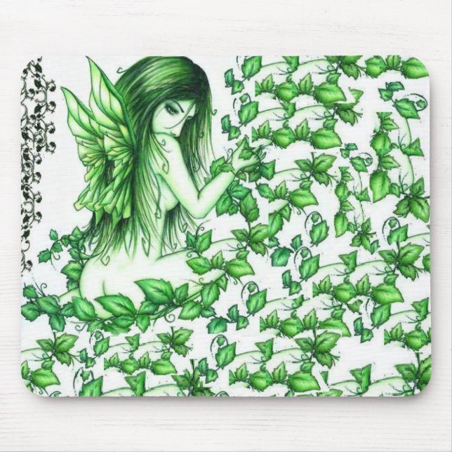 Green ivy fairy mouse pad! mat (Front)