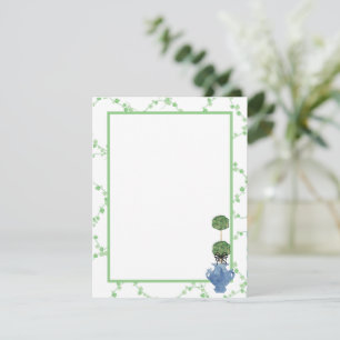 Green Ivy Lattice Topiary Ginger Jar Jars Card