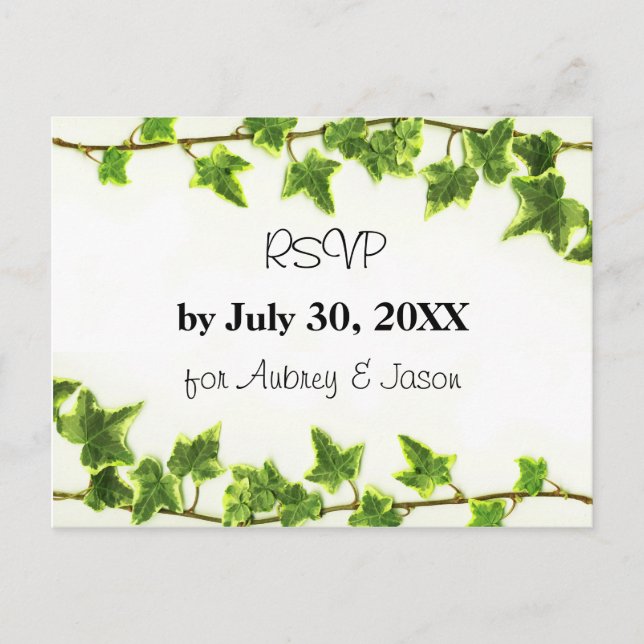 Green Ivy - RSVP Post Card (Front)