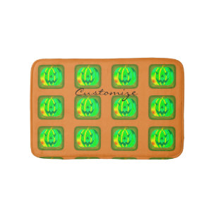 Green Jack o'lantern Halloween Thunder_Cove Bath Mat