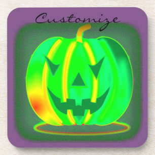 Green Jack o'lantern Halloween Thunder_Cove Coaster