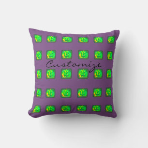 Green Jack o'lantern Halloween Thunder_Cove Cushion