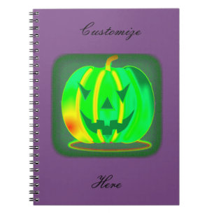 Green Jack o'lantern Halloween Thunder_Cove Notebook
