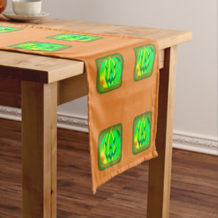Green Jack o'lantern Halloween Thunder_Cove Short Table Runner