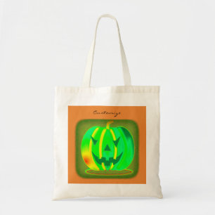 Green Jack o'lantern Halloween Thunder_Cove Tote Bag