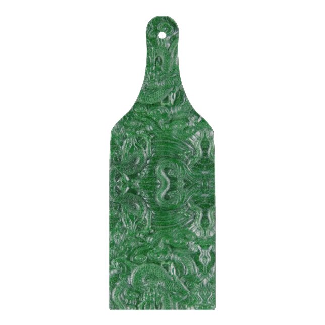 green jade chinese dragon sculpture cutting board (Front)