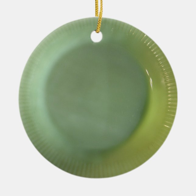Green Jadeite Plate Ceramic Tree Decoration (Front)