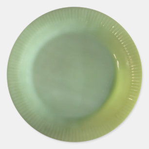 Green Jadeite Plate Classic Round Sticker