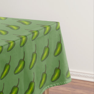 Green Jalapeno Hot Spicy Pepper Cooking Food Tablecloth