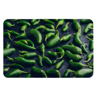 Green Jalapeno Peppers on Concrete Background Magnet