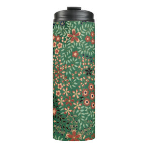 Green Japanese flower background traditional flora Thermal Tumbler