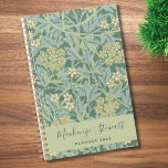 Green Jasmine Floral Pattern 2026 Planner<br><div class="desc">Elegant vintage green jasmine floral botanical pattern planner with a custom name in stylish script typography.</div>