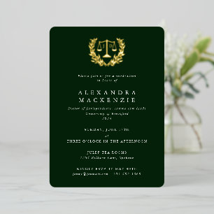 Green JD Law Scales+Laurel Wreath Graduation Party