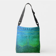 Green Jeans Look Crossbody Bag