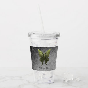 Green Jewelled Butterfly Acrylic Tumbler