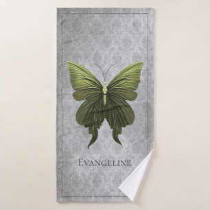 Green Jewelled Butterfly Bath Towel Set