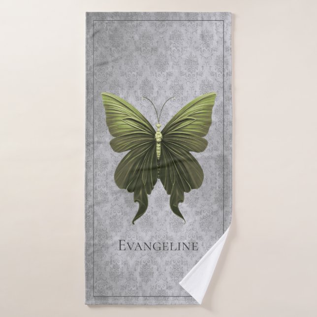 Green Jewelled Butterfly Bath Towel Set (Bath Towel)