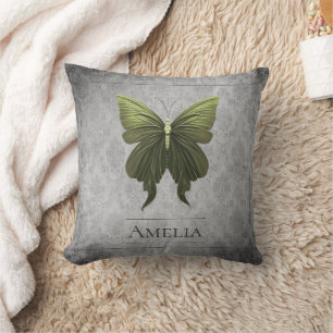 Green Jewelled Butterfly Cushion