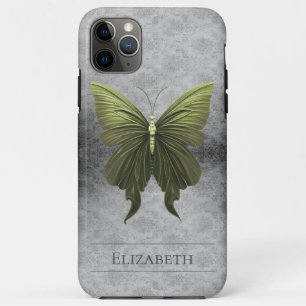 Green Jewelled Butterfly Damask iPhone 11 Pro Max Case