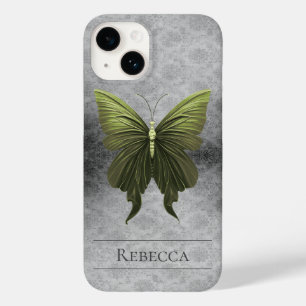 Green Jewelled Butterfly Damask Case-Mate iPhone 14 Case