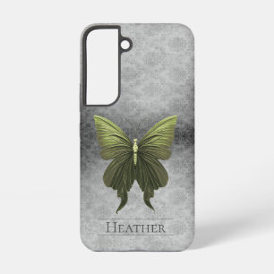 Green Jewelled Butterfly Damask Samsung Galaxy Case