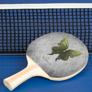 Green Jewelled Butterfly Ping Pong Paddle