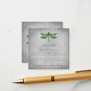 Green Jewelled Dragonfly Wedding Enclosure Card