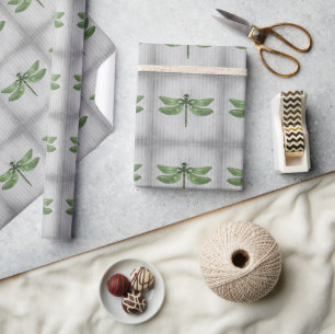 Green Jewelled Dragonfly Wrapping Paper