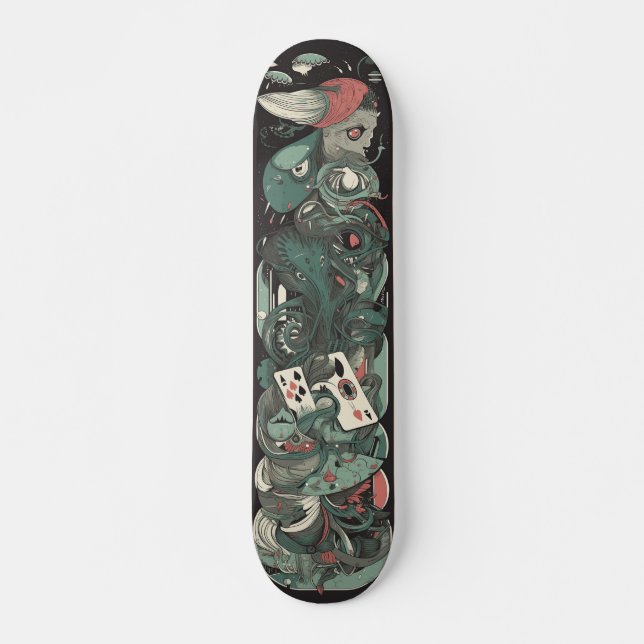 Green Joker Monster Video Game  Skateboard (Front)