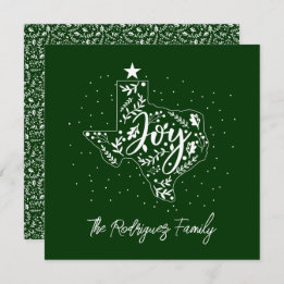 Green Joy Holiday Leaves Texas Shape