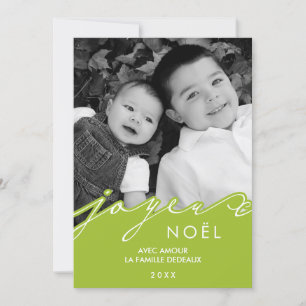Green Joyeux Noël Photo Holiday Card