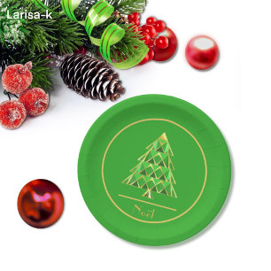 Green Joyoux Noel Paper Plate
