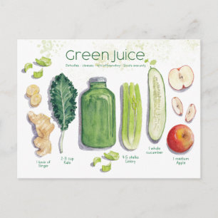 Green Juice Recipe Postcard