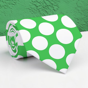 Green Jumbo Polka Dots Custom Necktie