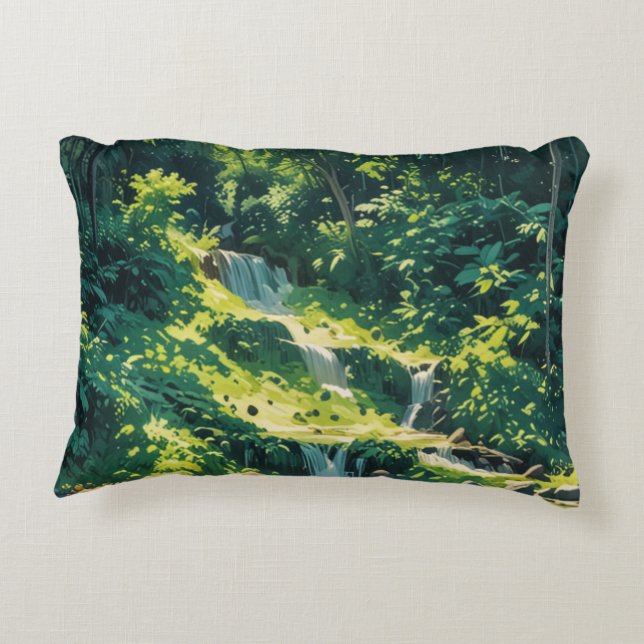green jungle cat decorative cushion (Back)