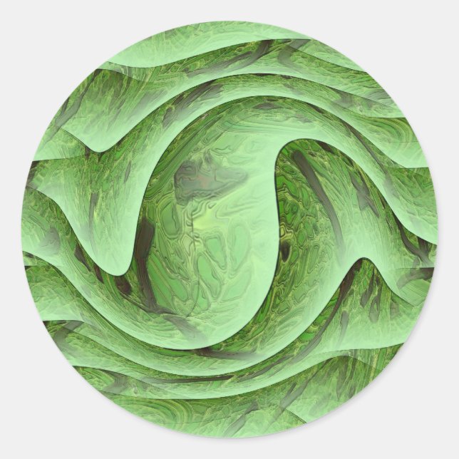 Green Jungle Classic Round Sticker (Front)