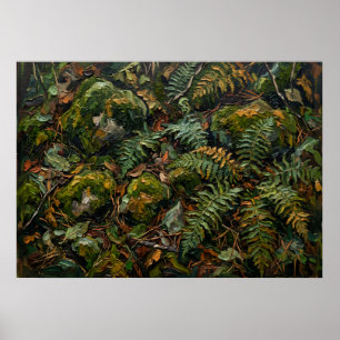 Green Jungle Foliage Wall Art Poster