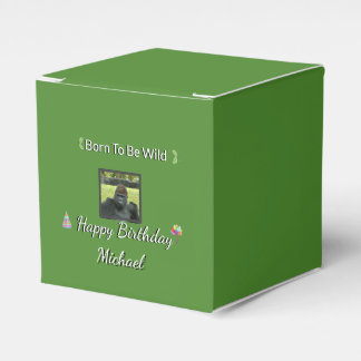 Green Jungle Gorilla Birthday Fun Favour Box