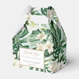 Green Jungle Leaves Bridal Shower Wedding Favour Box