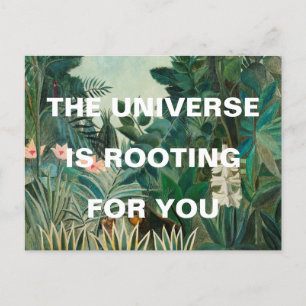 Green Jungle Painting Universe is Rooting Postcard