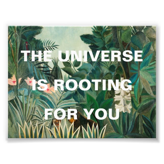 Green Jungle Painting Universe is Rooting Postcard Photo Print (Front)