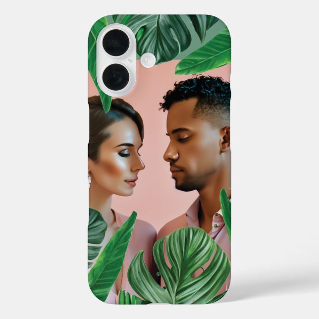 Green Jungle Plants Monstera Leaves Tropical Photo Case-Mate iPhone Case (Back)