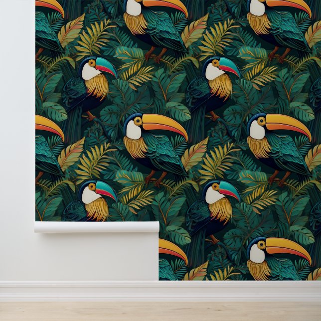 Green Jungle Toucan Tropical Bird  Wallpaper (Application)