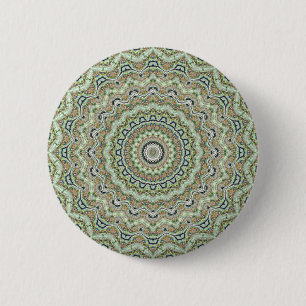 Green Kaleidoscope 6 Cm Round Badge