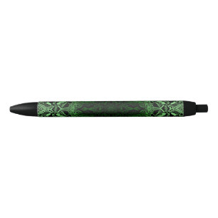 Green Kaleidoscope Black Ink Pen